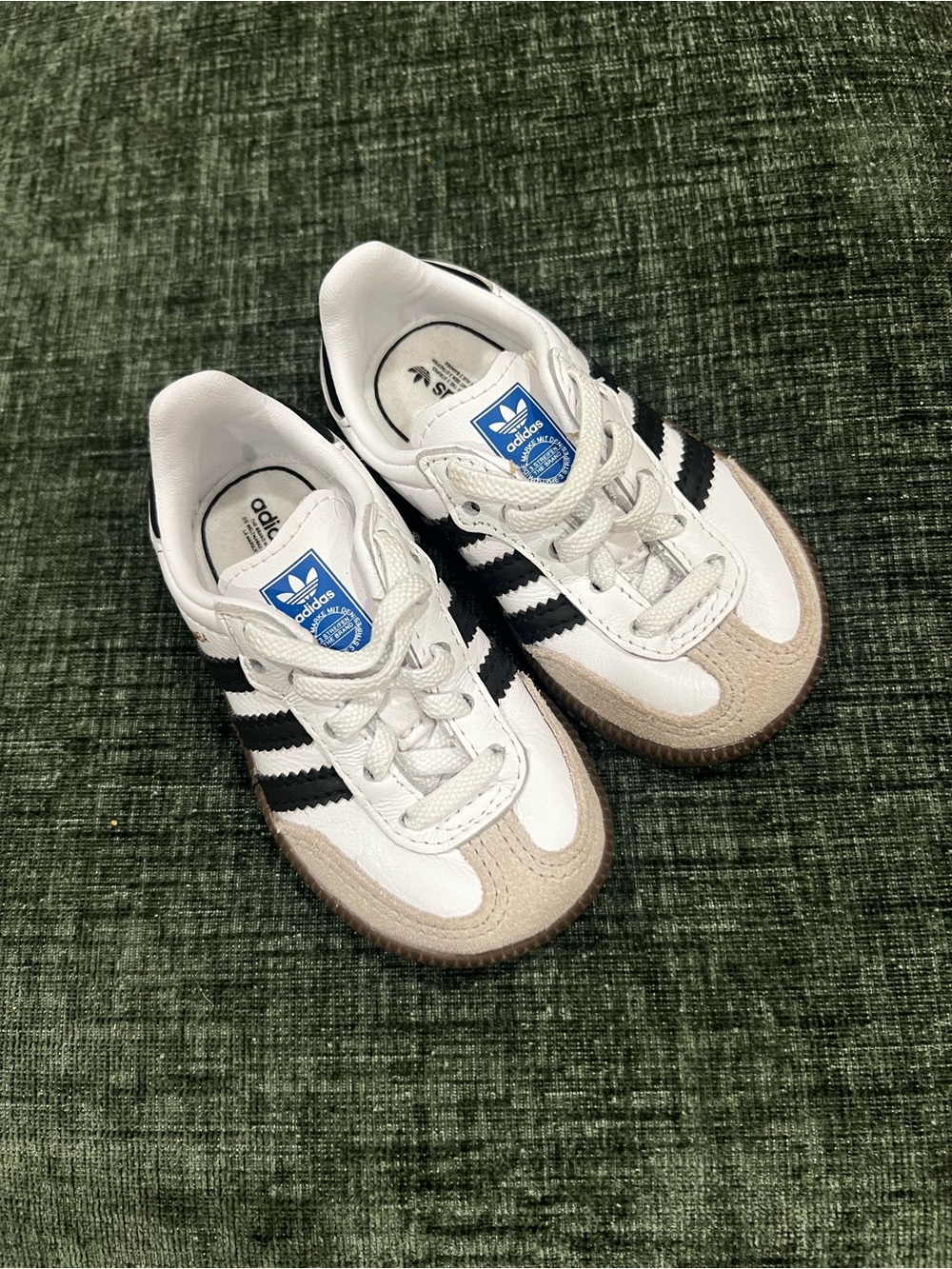adidas Kids White Black Samba Classic Indoor Sneakers